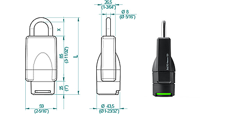 SALTO Neoxx hangslot G3 30MM ZONDER KETTING